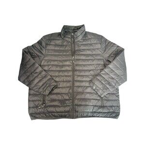 Swisstech Men’s 3XL Rich Black Lightweight Quilted Puffer Jacket Full Zip Coat